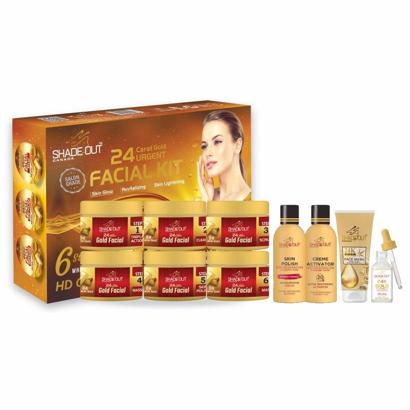 24K GOLD FACIAL KIT (9 in 1) - Shadeout Cosmetics